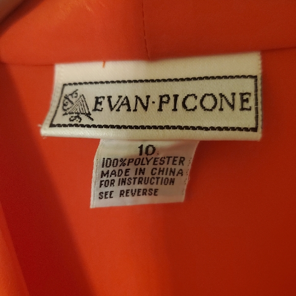 Evan Picone orange silky draped wrap peplum blouse size 10/M - Picture 3 of 6